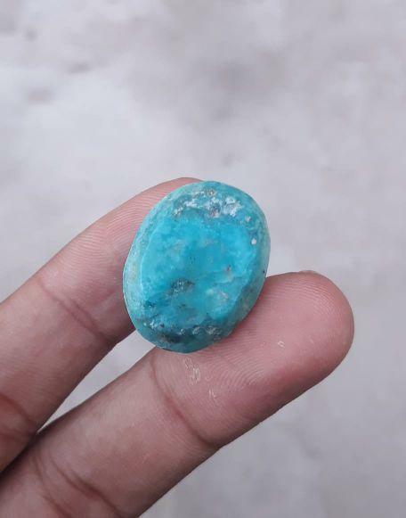 Natural Certified Turquoise- Blue Matrix Turquoise - Shajri Feroza-41ct-24x18mm
