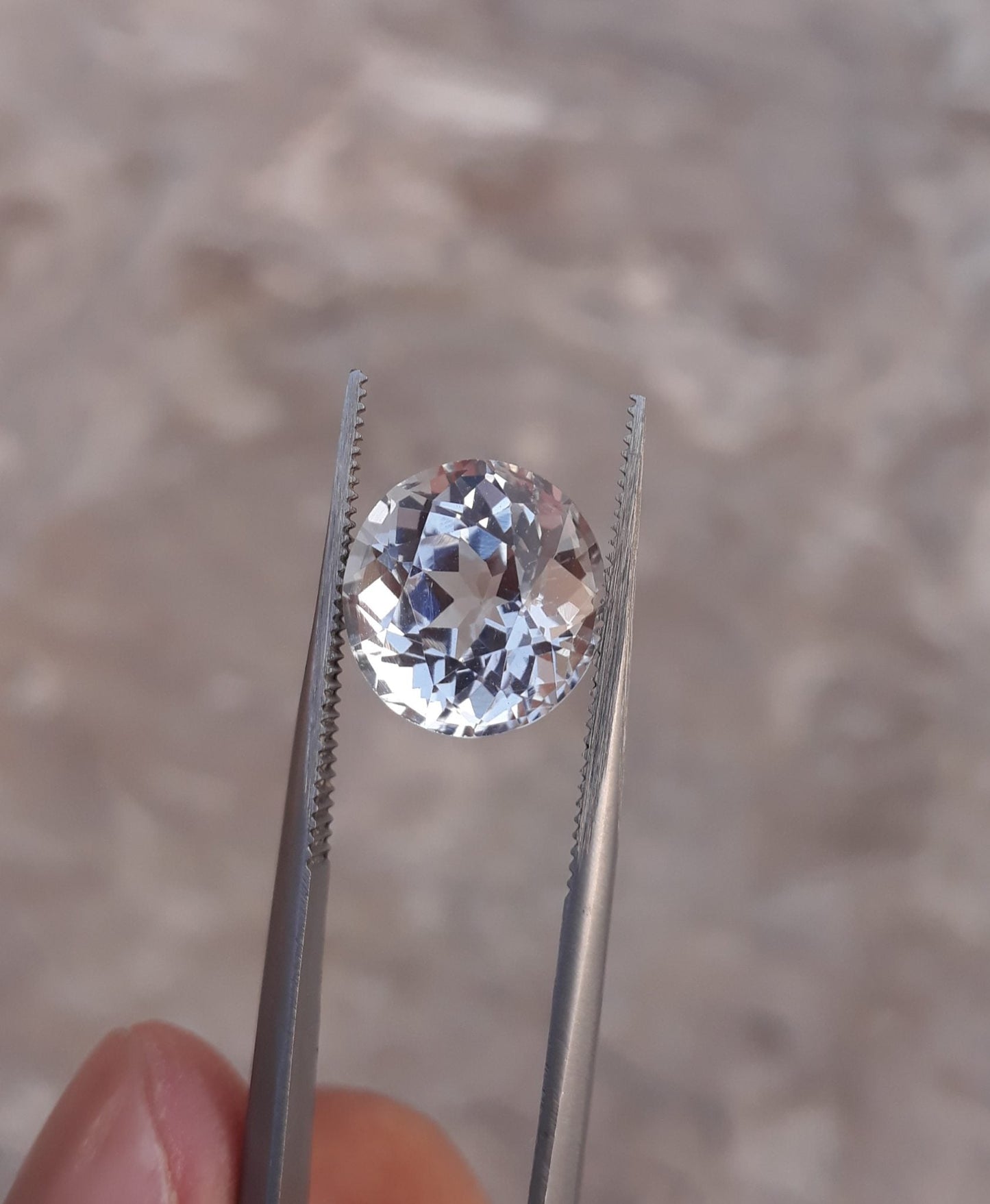 8ct Topaz - Whie Topaz Faceted Gemstone - Novemeber Birthstone - White Pukhraj - 11.2x11.8mm