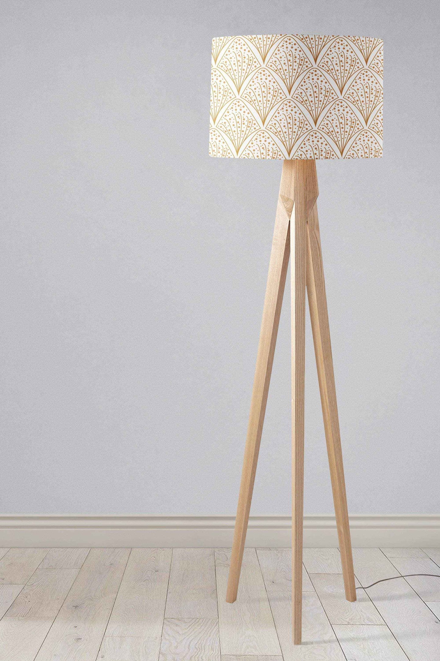 White and Gold Contemporary Lampshade, Ceiling or Table Lamp Shade