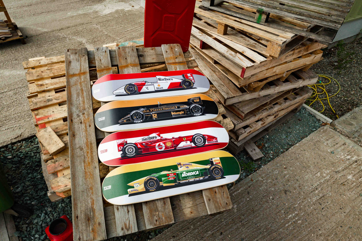 Ayrton Senna's John Player Special Formula 1 Car Skate Deck Wall Art