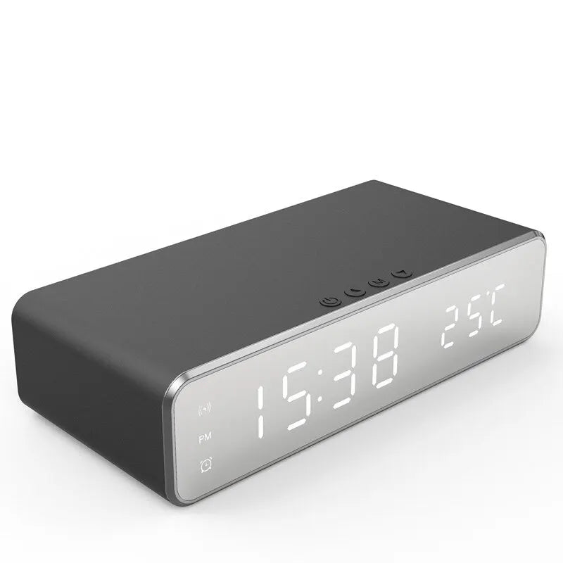 Wireless Charger Time Alarm Clock LED Digital Thermometer