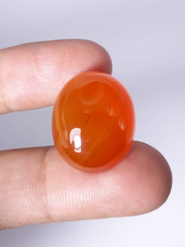 35ct-Carnelian Stone- Natural Carnelian Gemstone- Orange carnelian-Purtagal Yamani Aqeeq- 22x18mm