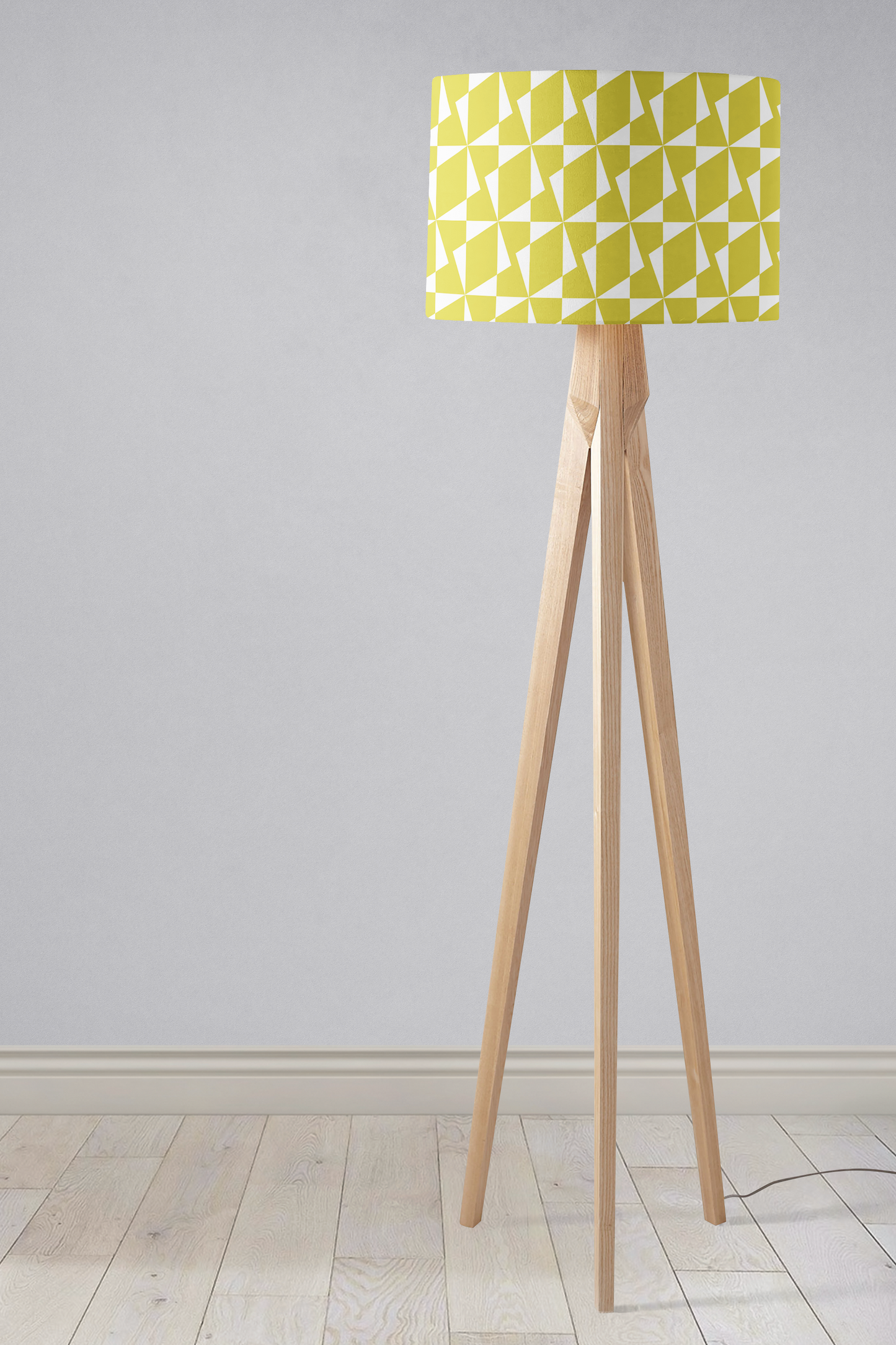 Yellow Retro Geometric Lampshade, Ceiling or Table Lamp Shade
