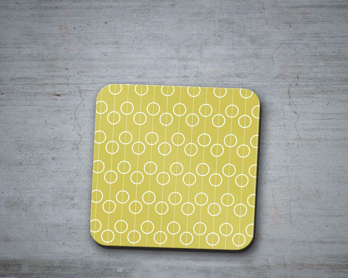 Yellow Retro Geometric Circles Placemats, Set of 4 or Set of 6