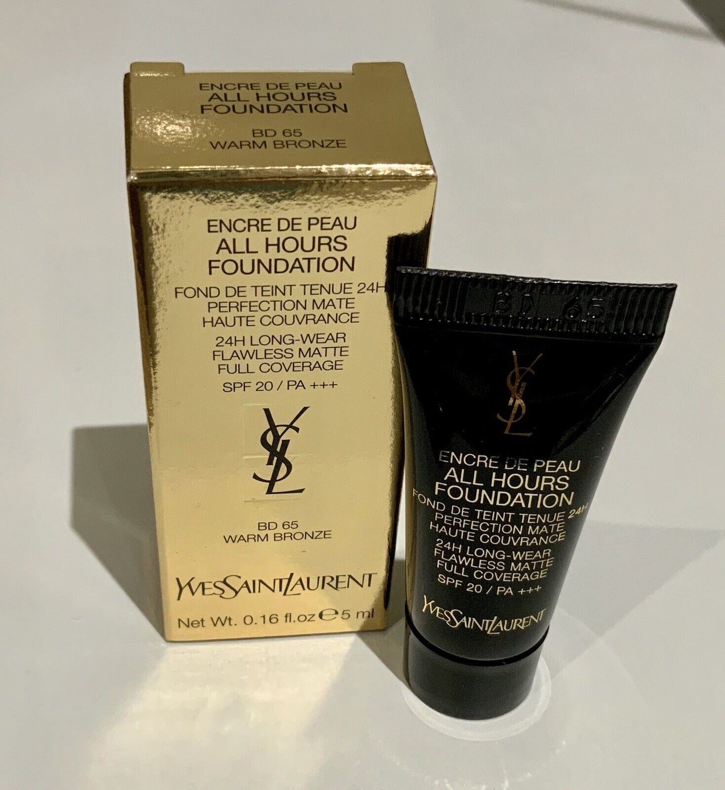 Yves Saint Laurent All Hours Foundation 5ml 0.16 fl. oz. official skincare sample Shade B 10 Warm Porcelain perfume tester