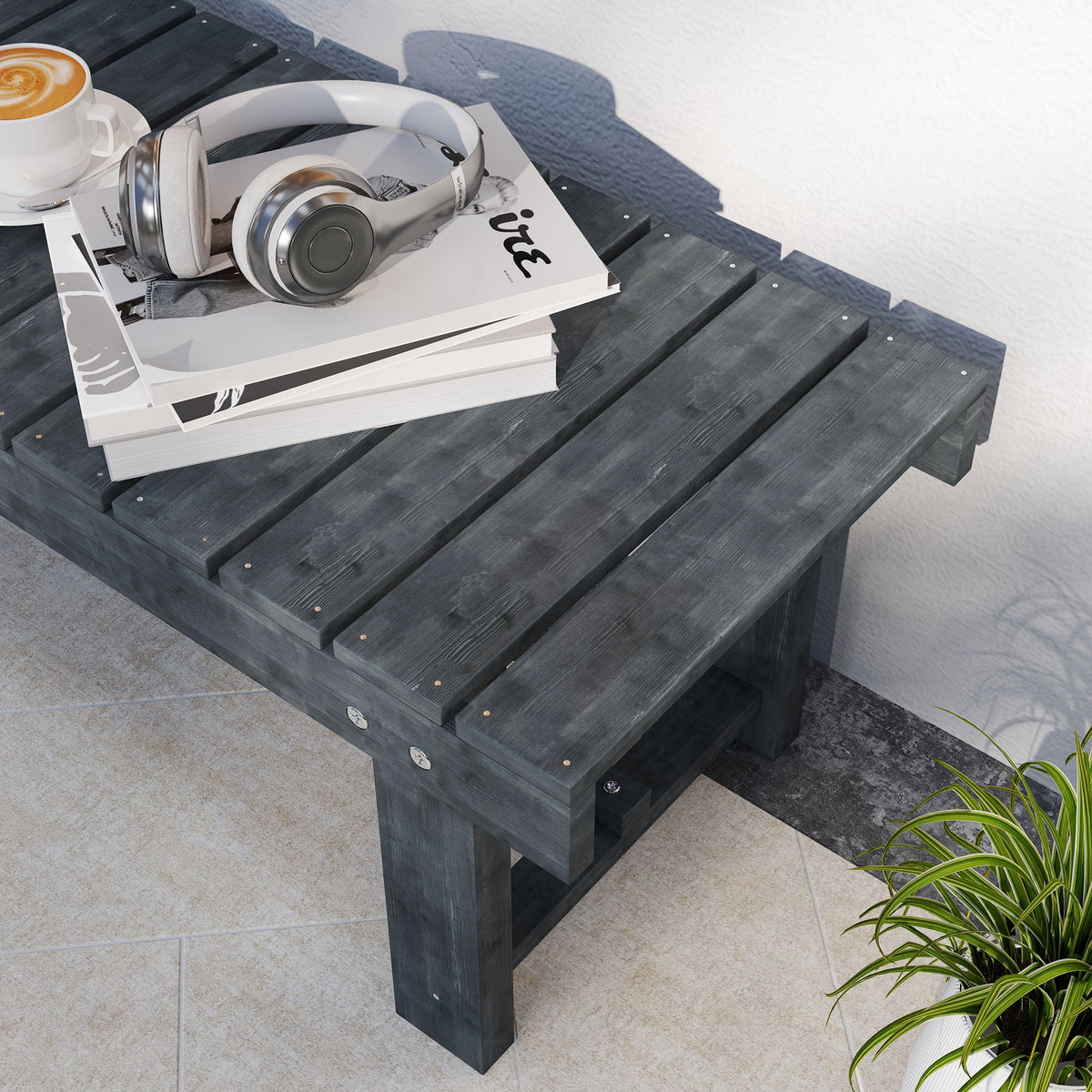 Outsunny 1.1M Outdoor Garden Bench Patio Loveseat Fir Wood 2 Person
