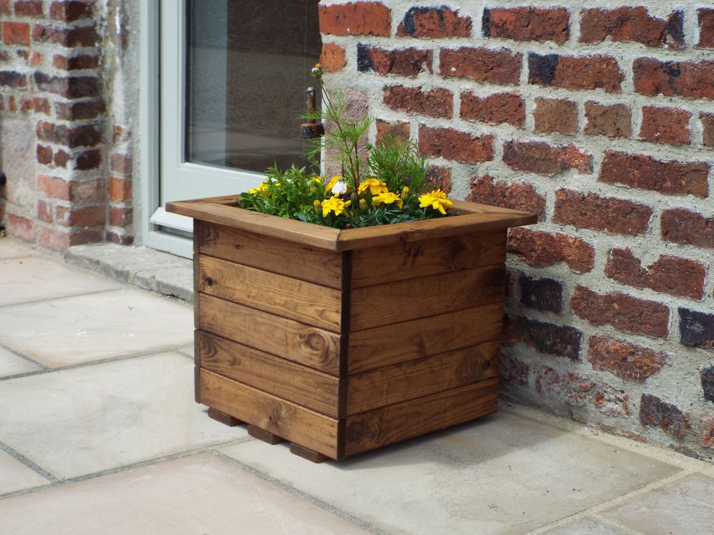 Charles Taylor Trading Large Square Planter 1 pc Brown