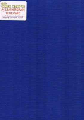 A4 Blue Embossed Leather-look 250gsm Card x 5 Sheets - UKCC0276