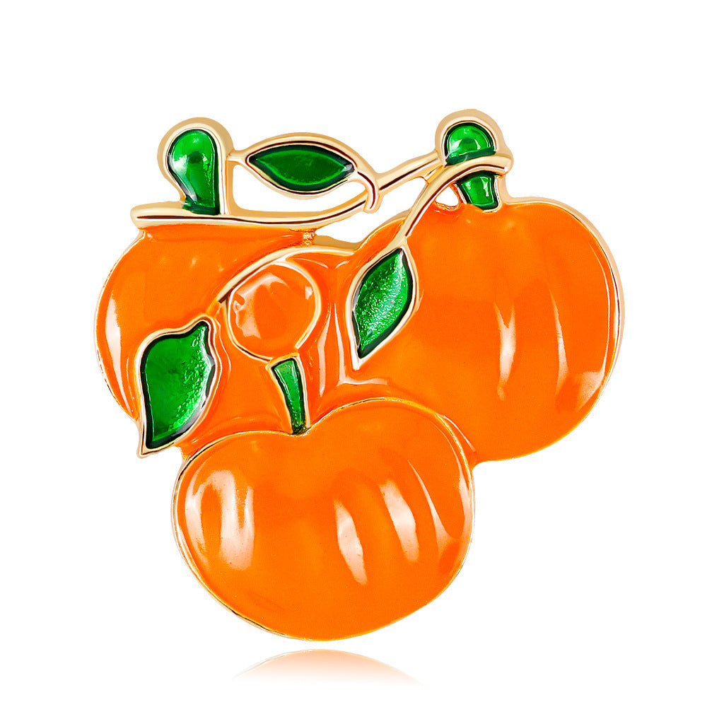 Fashionable High End Oil Painting Pumpkin Head Brooch