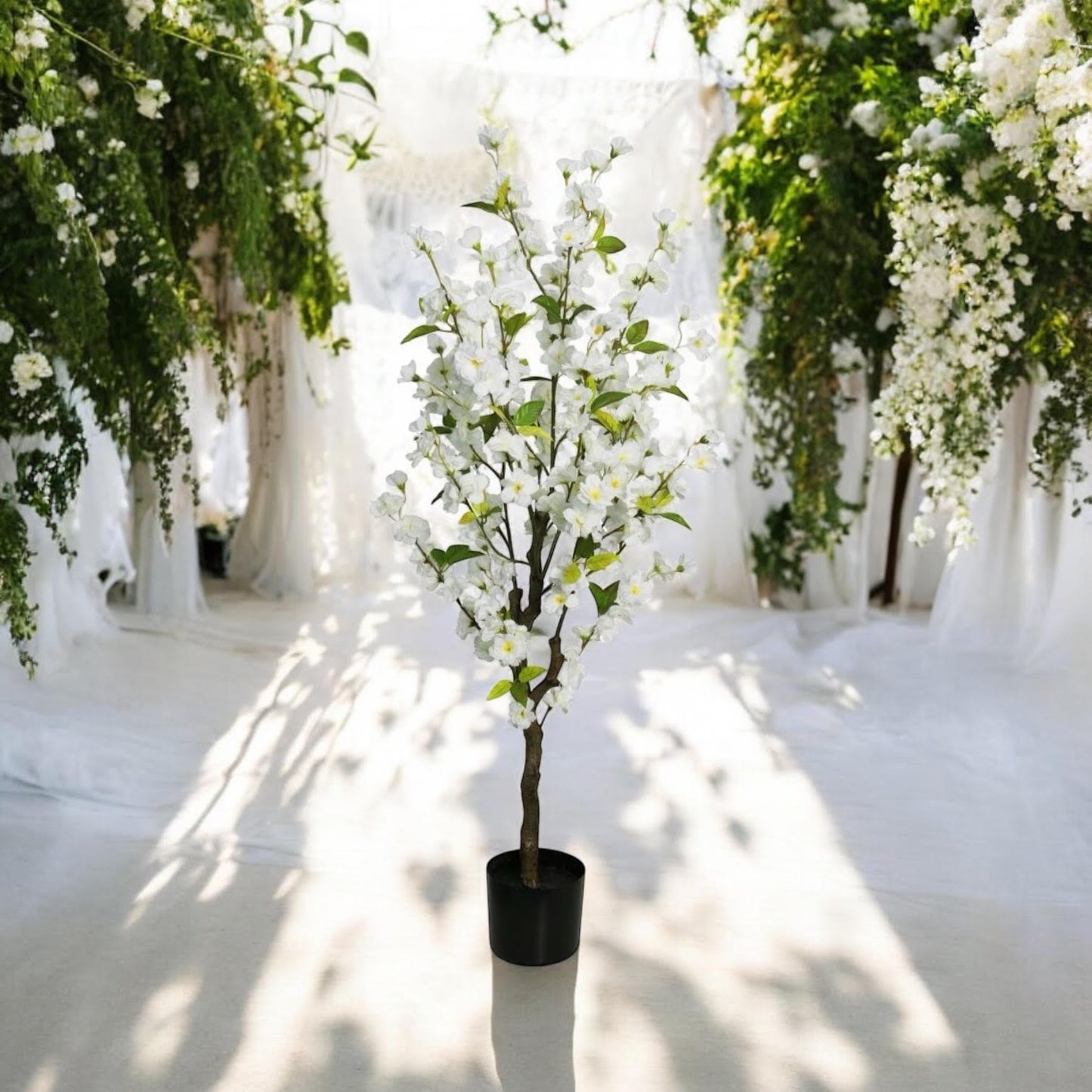 120CM ARTIFICIAL CHERRY TREE (WHITE)