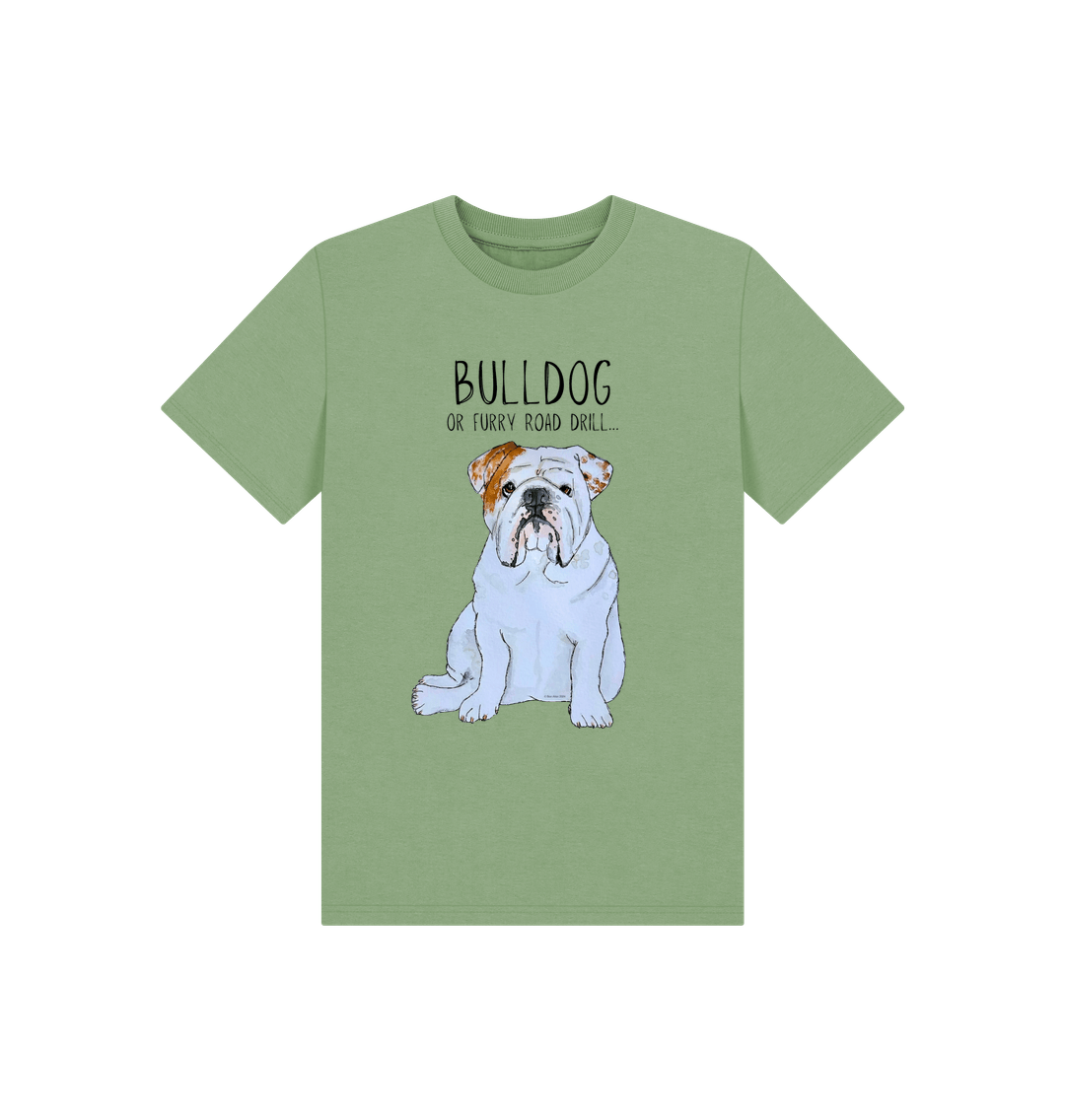 Paw-some Power: Furry Road Drill Bulldog Kid’s T-Shirt for Mini Rebels!