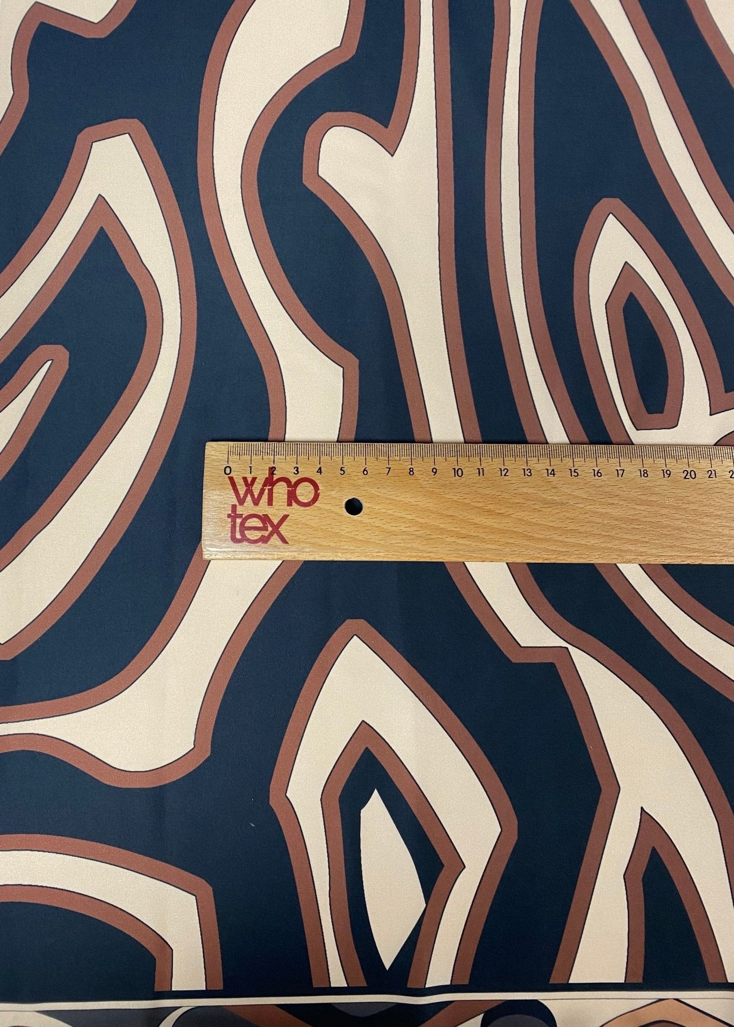 Abstract Lines Fabric – Beige Brown Graphic Print by the Metre