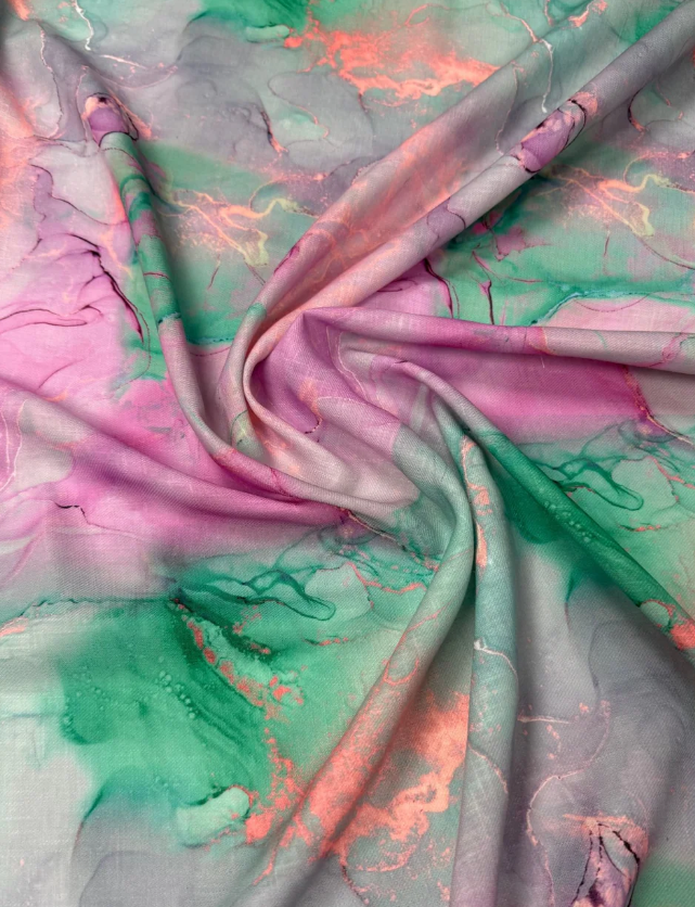 Abstract Watercolor Print Fabric By Metre