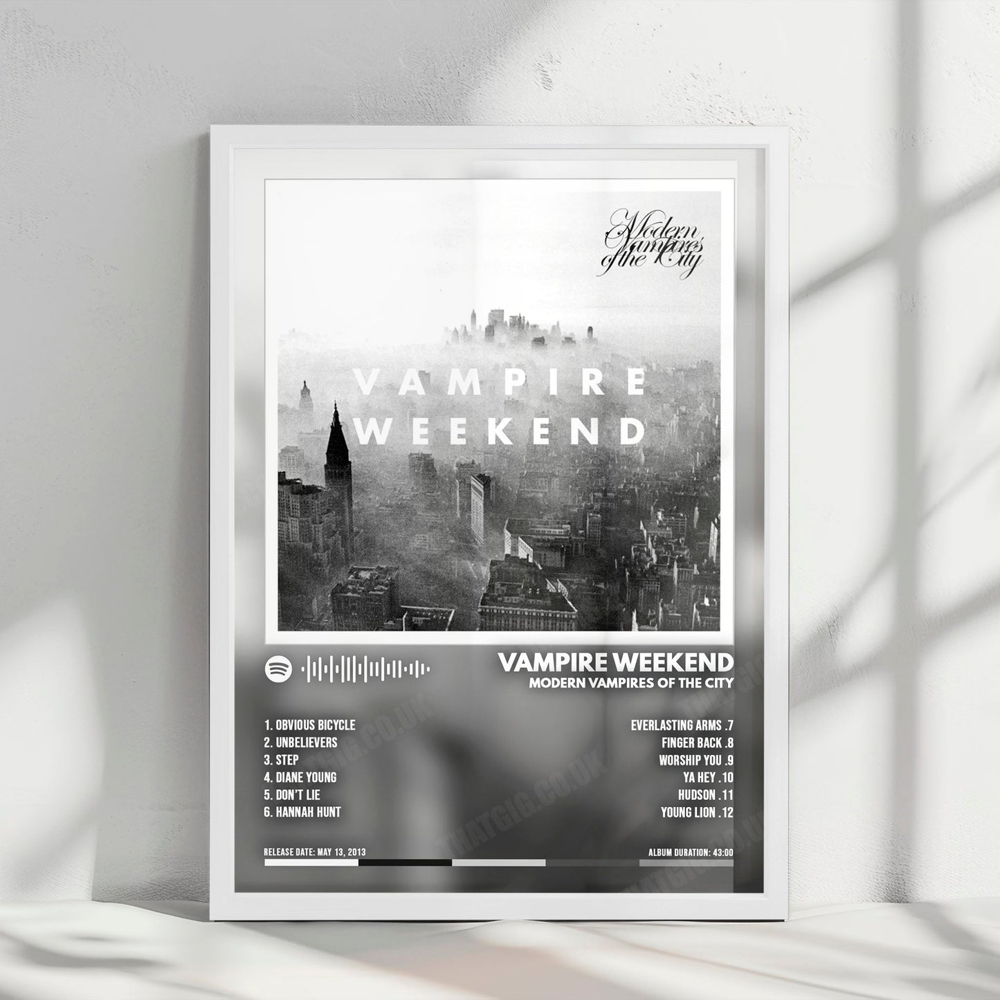 Vampire Weekend "Modern Vampires of the City " Album Cover Poster - with Complete Tracklist