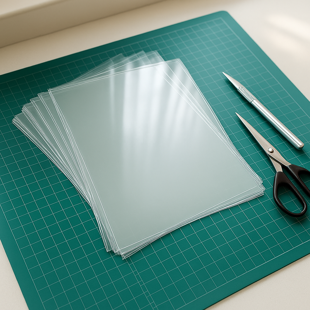 10 x 8"x8" Clear Acetate Sheets – 140 Micron Transparent Film for Crafts, Cards & OHP