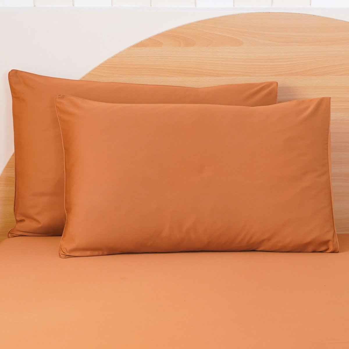 Ackly Bamboo - Terracotta Orange Pillowcases Pair