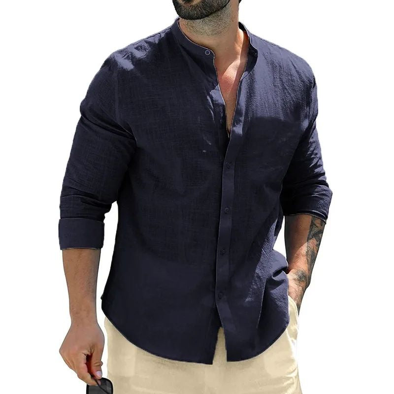 Autumn Mens Long Sleeve Shirts Cotton Business Men