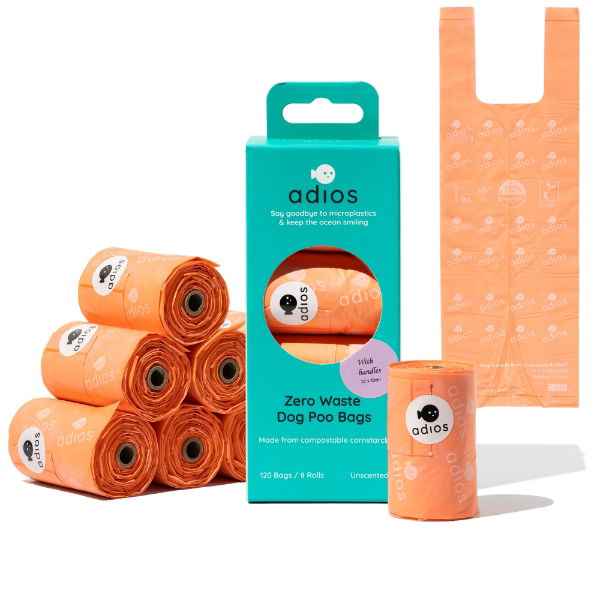 Adios Plastic 8 rolls in Pink (120 bags) - Handle on a Roll