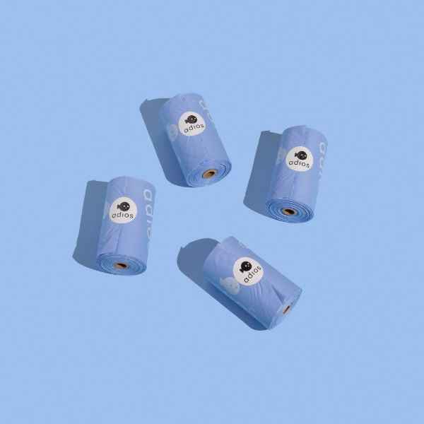 Adios Plastic Compstable Poo Bag Blue 15''s