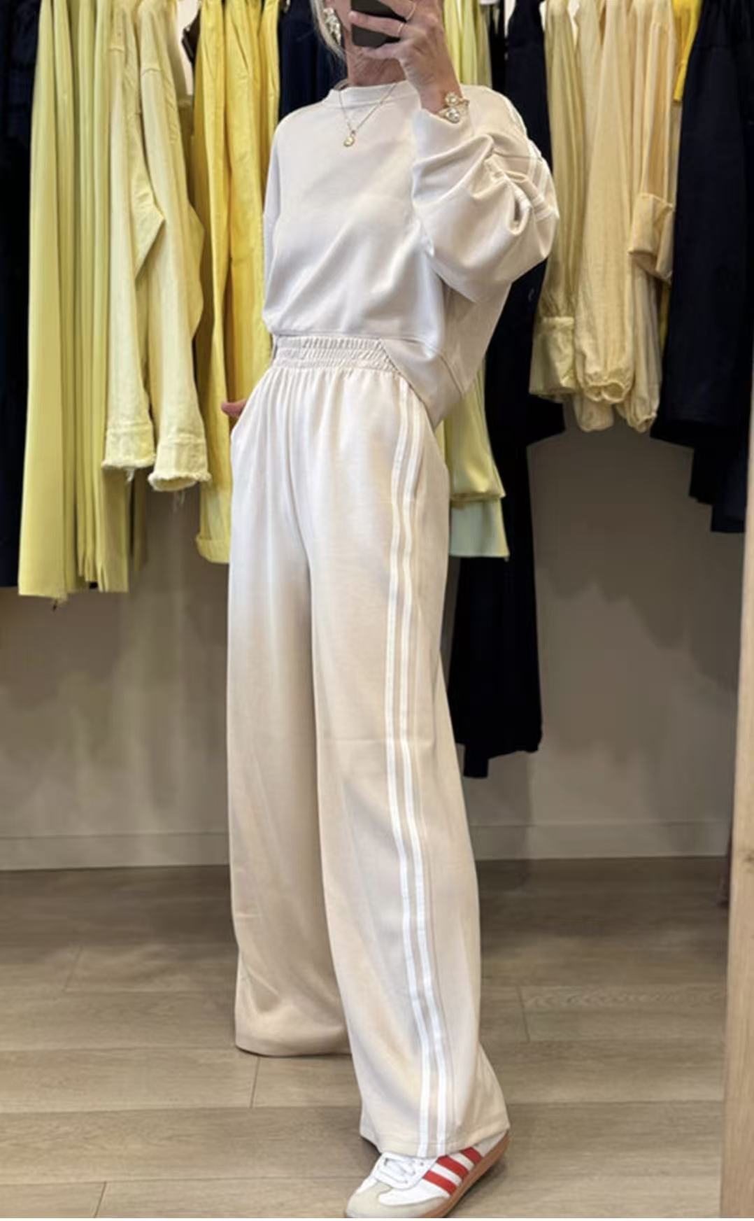 All-match Side Striped Casual Suit Pocket Two-piece Set