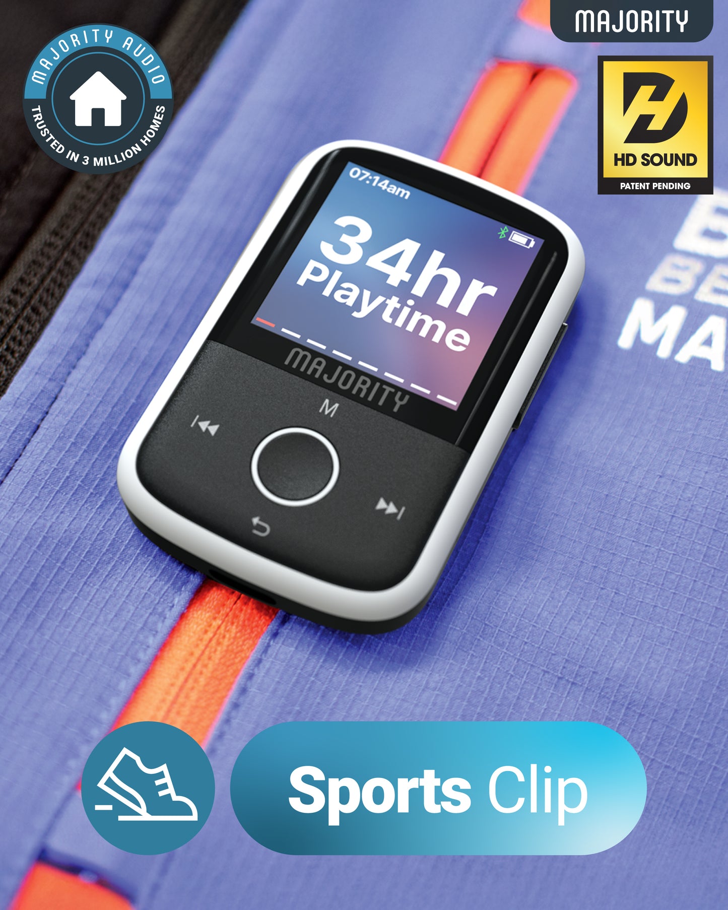 MAJORITY MP3 GO PLAYER 16GB BLK/WHT
