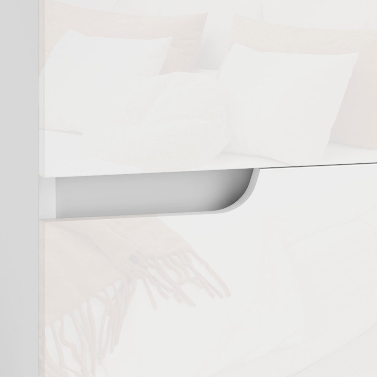 HOMCOM Modern Bedside Table with 2 Drawers for Bedroom, Living Room, White