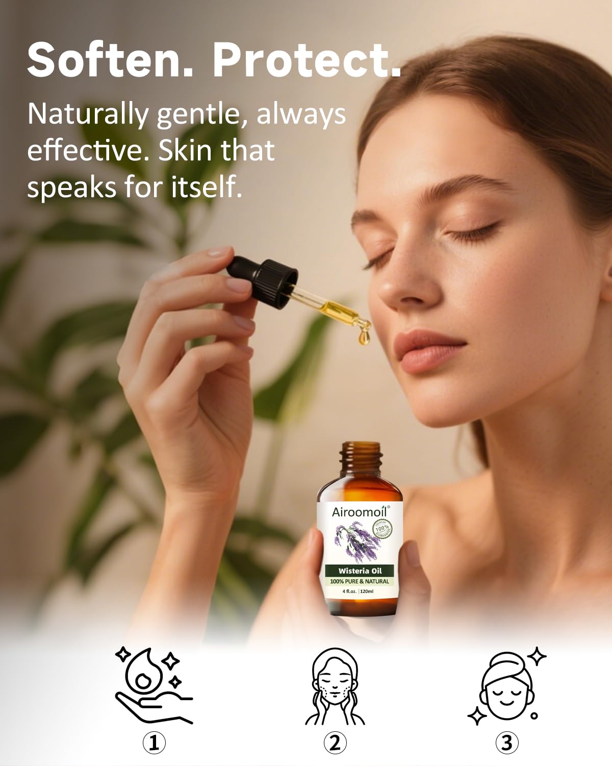 Airoomoil Pure Wisteria Essential Oil - 100% Natural, Premium Grade, 4 oz (120 ml)