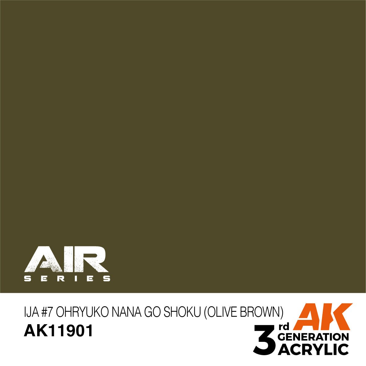 AK Interactive 3rd Gen Acrylic IJA #7 Ohryuko Nana Go Shoku (Olive Brown) (AK11901)