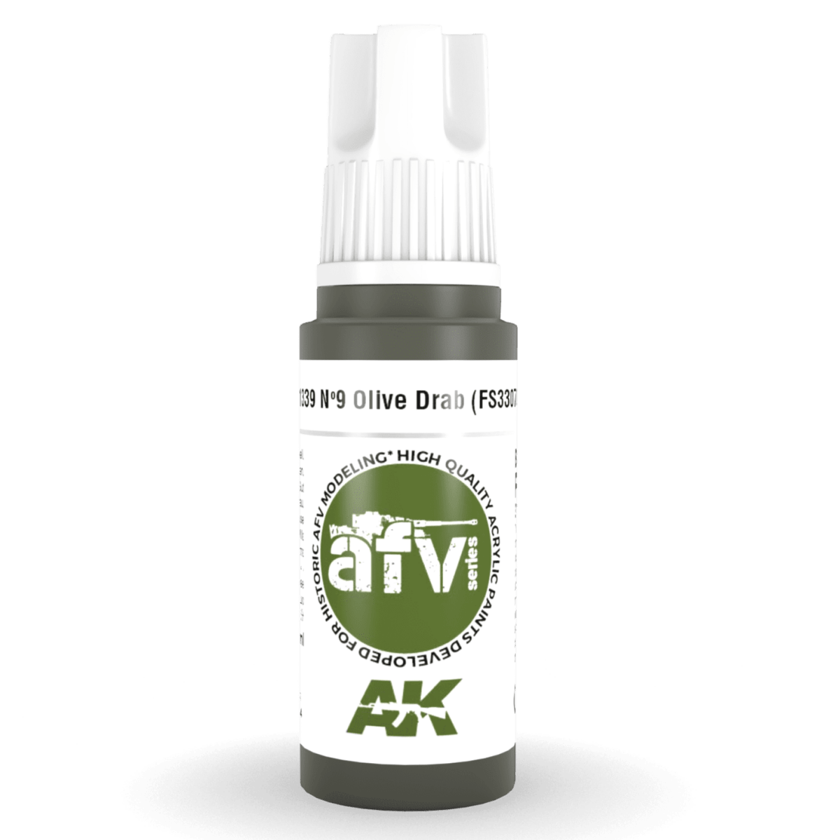 AK Interactive 3rd Gen Acrylic - Olive Drab Nº 9 (FS33070) 17ml (AK11339)