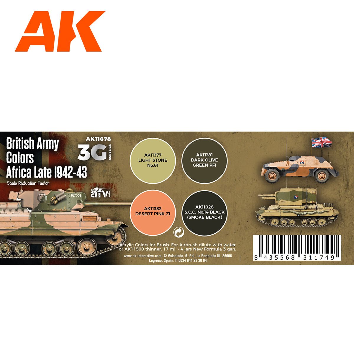 AK Interactive - British Army Colors Africa, Late 1942-43 (AK11678)