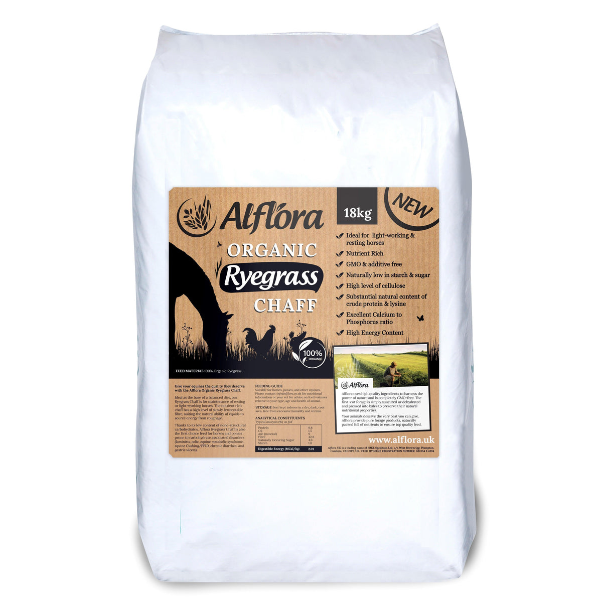Alflora Organic Ryegrass Chaff 18kg