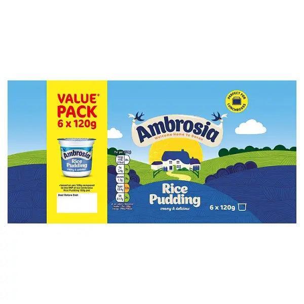 Ambrosia Ready To Eat Rice Pudding Pots 6 x 120g