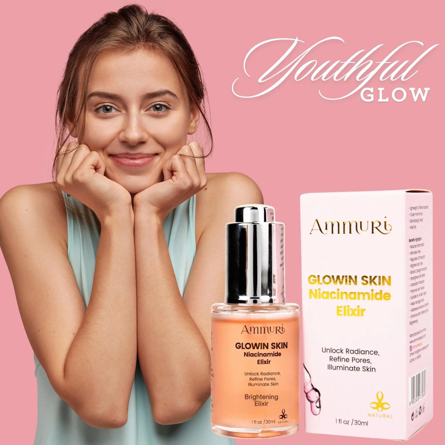 Ammuri Advanced Skin Brightening Serum Elixir - Radiant Glow Treatment 30ml
