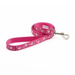 Ancol Fashion Lead Pink Hearts 1m x 19mm