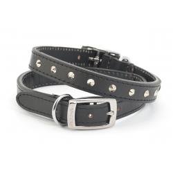 Ancol Leather Collar Studded Black 26-31cm