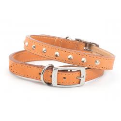Ancol Leather Collar Studded Tan 26-31cm