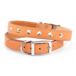 Ancol Leather Collar Studded Tan 39-48cm