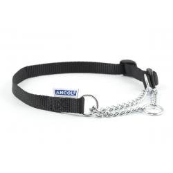 Ancol Nylon Check Chain Collar Black 35-45cm Size 2-4
