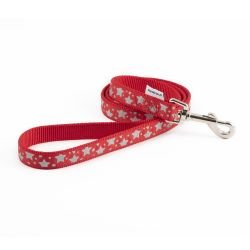 Ancol Reflective Star Lead Red 1m x 19mm