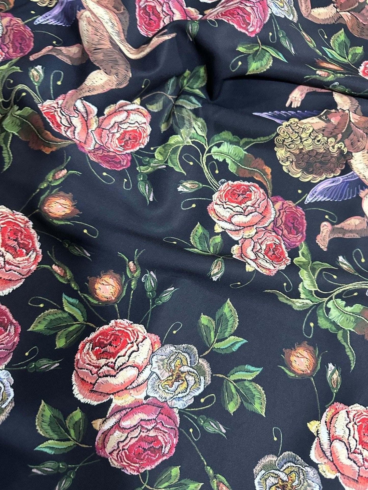 Angel Floral Print Fabric By Metre