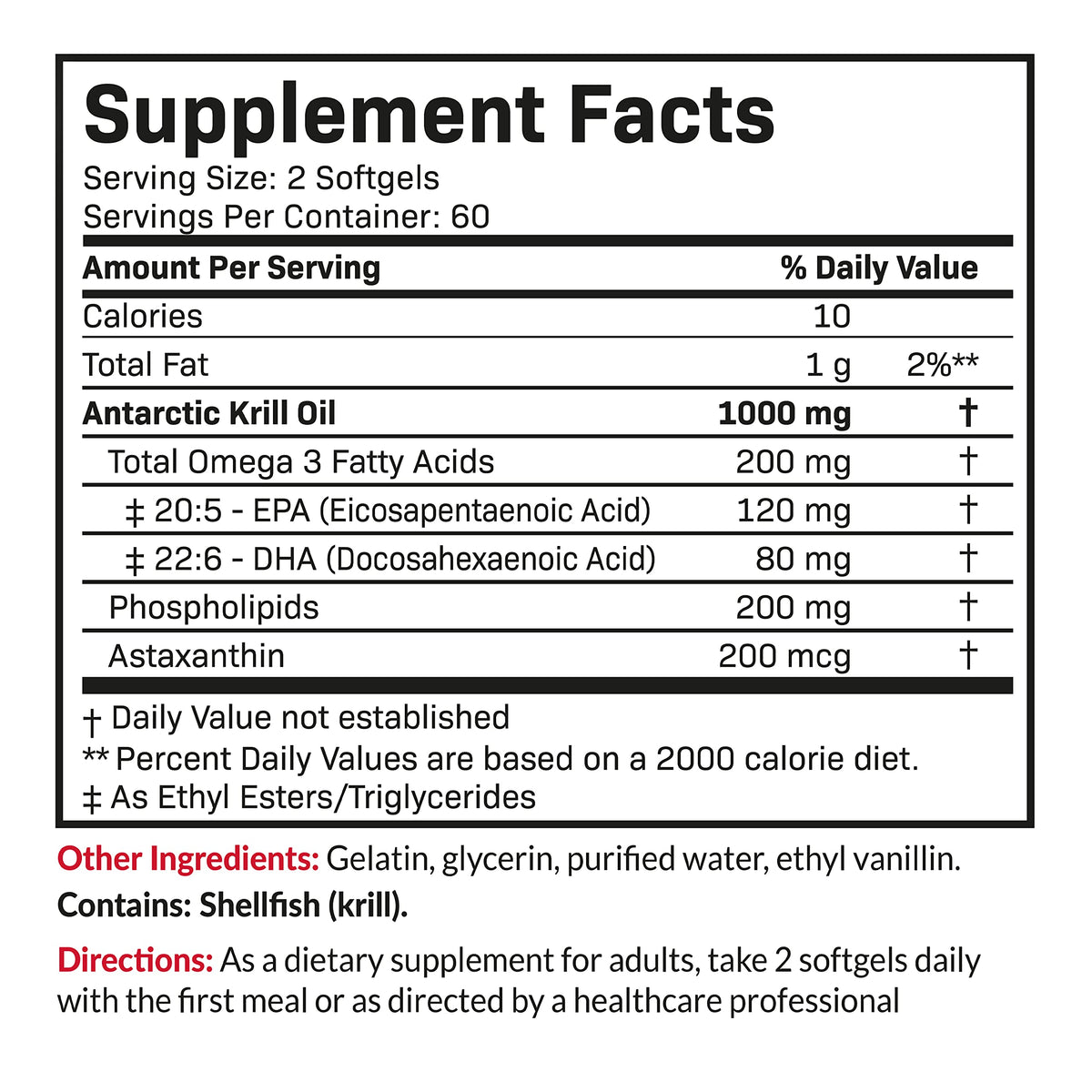 Futurebiotics Antarctic Krill Oil 1000mg – Omega-3 EPA/DHA, Astaxanthin, Phospholipids | 120 Softgels