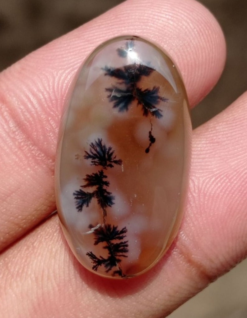 33.5ct Natural Dendritic Agate - Shajri Aqeeq -30x16x8mm