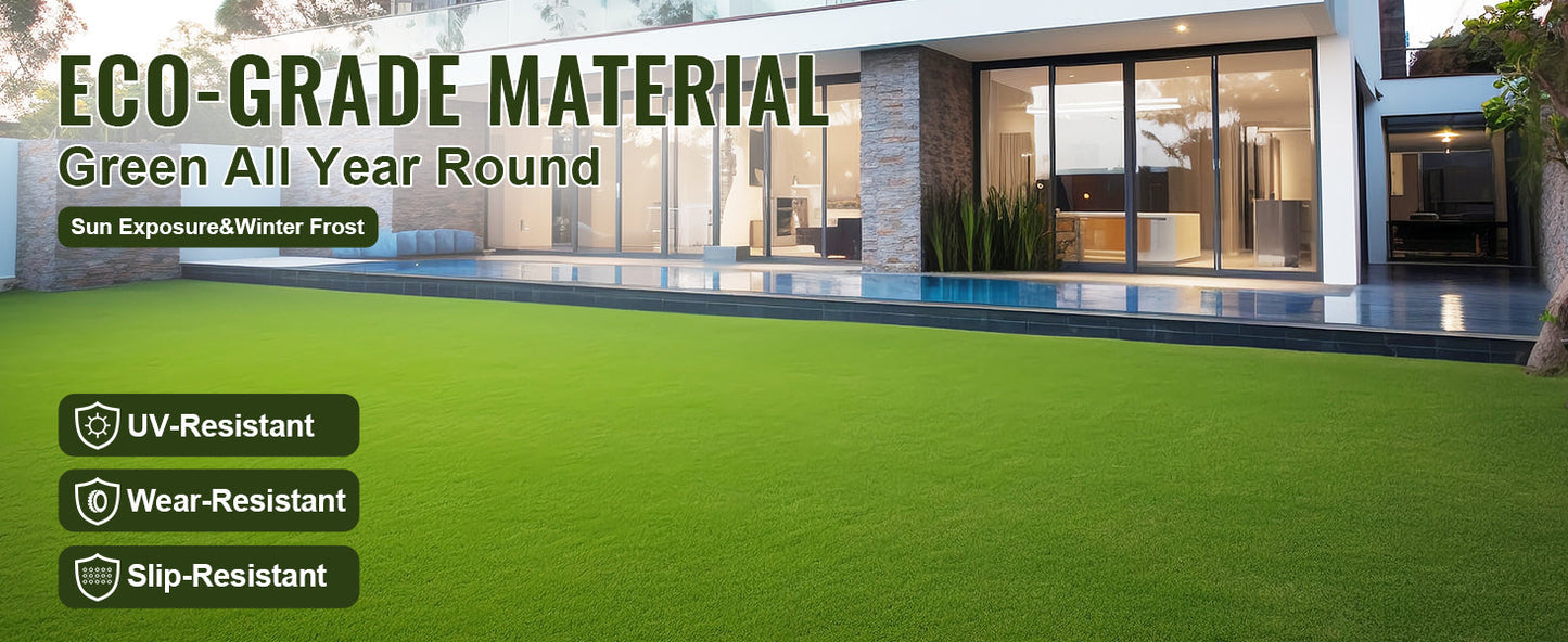 VEVOR Artifical Grass Rug Green Turf 1.38/1.57" Fake Door Mat Outdoor Patio Lawn Decoration Easy to Clean with Drainage Holes