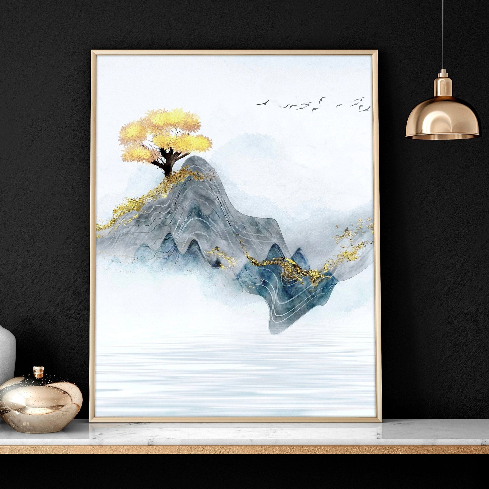 Asian artwork | set of 3 framed wall art prints