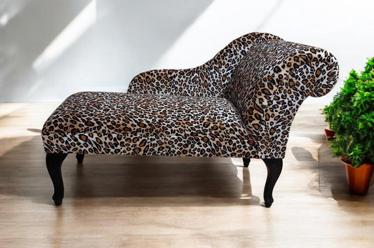 120X46X57CM LEOPARD MINI CHAISE LONGUE