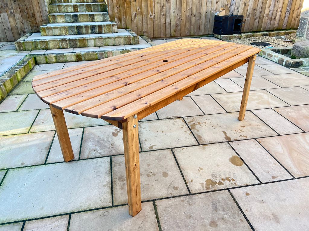 Charles Taylor Trading 7ft Rounded edge Table Brown