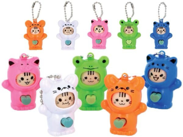 Animal keychain with changing face