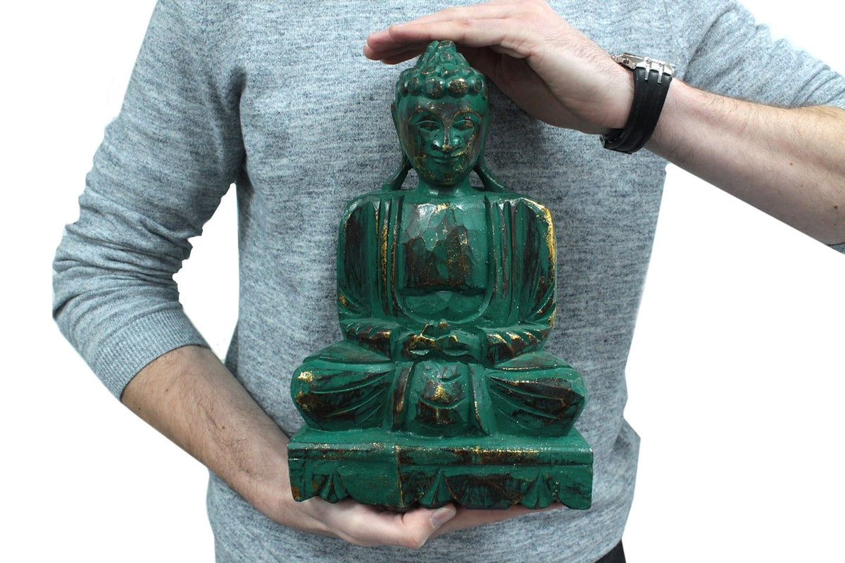 TEAL Wooden -Buddha Statue -30CM