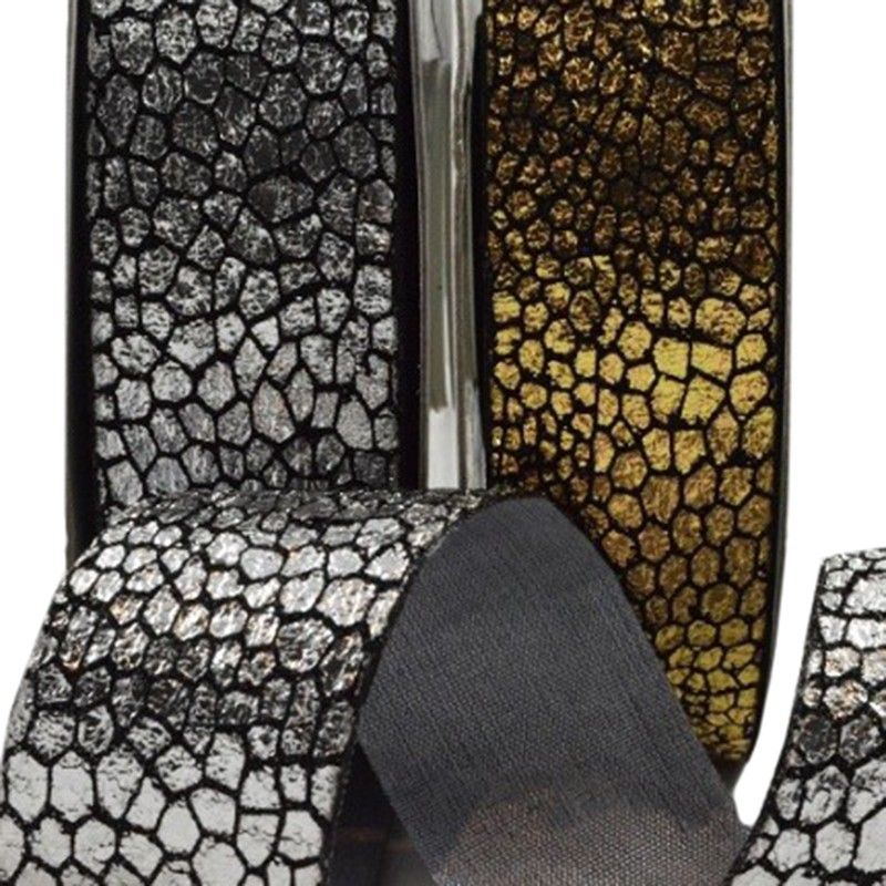 15mm Silver Snake Skin Styled Ribbon (10m)