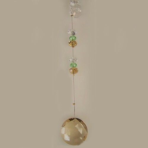Hanging Crystal - Smoky Coin Shape